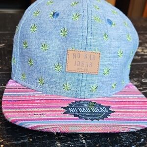 New With Tag OSFA No Bad Ideas Denim Blue Aztec Color Pattern  Striped Cap